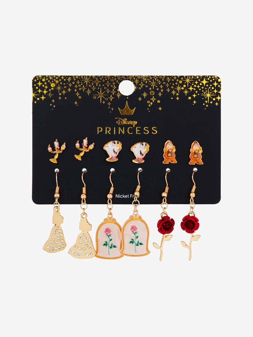 Disney Beauty and the Beast Earrings Set